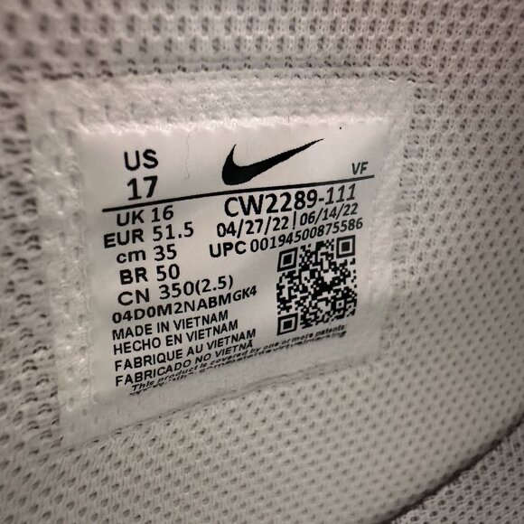 Nike Air Force 1 Mid '07 Men's size 17 Triple White Shoes CW2289-111 - Picture 8 of 8